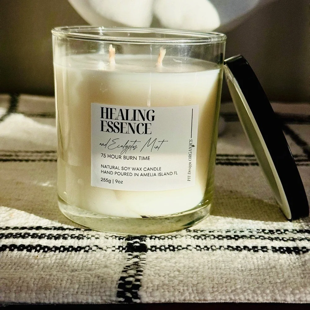 Candle- Organic,‎ Healing Essence  (Burns 50-400 hours) -with Notes of E…